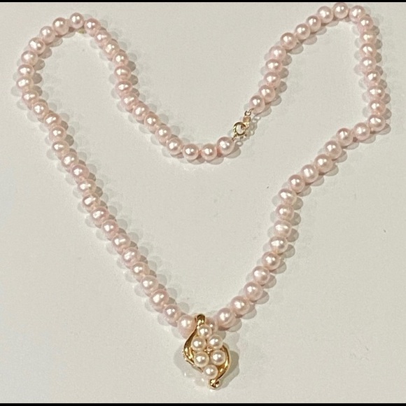 Pearls Diamond and 10 karat real gold pendant - Picture 10 of 12